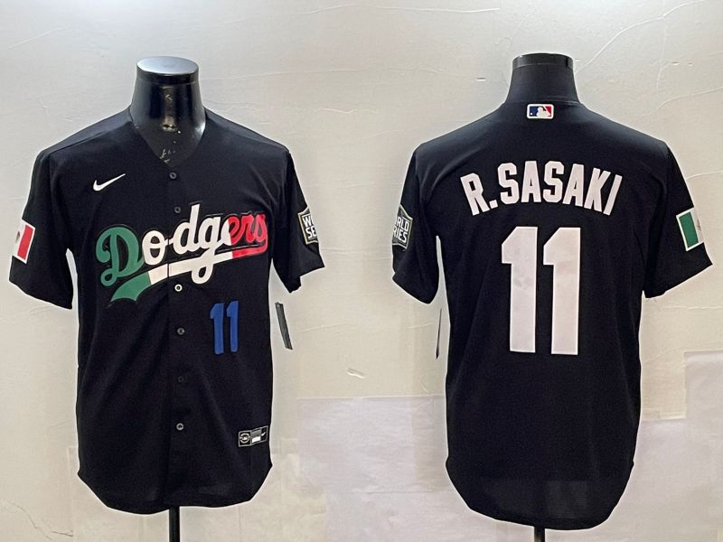 Men Los Angeles Dodgers 11 R.Sasaki Black Fashion Game 2025 Nike MLB Jersey style 3